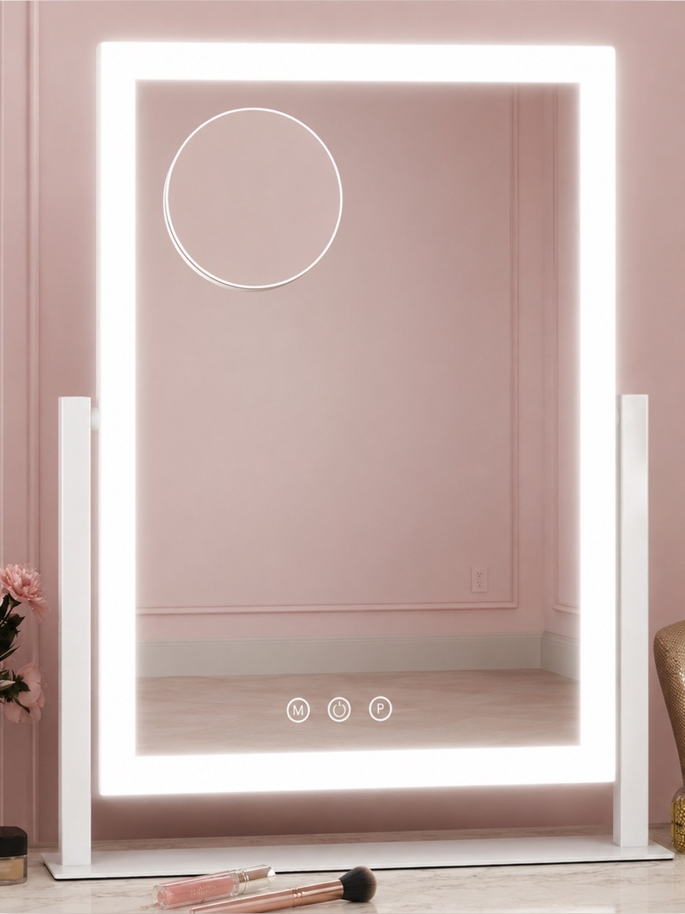 LED Lighted Vanity Mirror in white